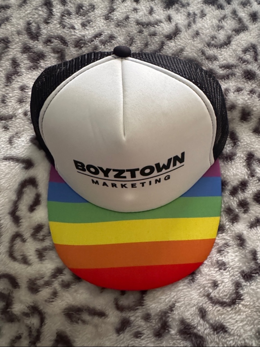 BOYZTOWN Marketing Rainbow Stripe Trucker Hat